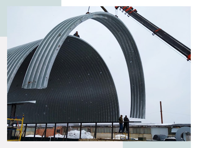 Полукруглые ангары в Нягани